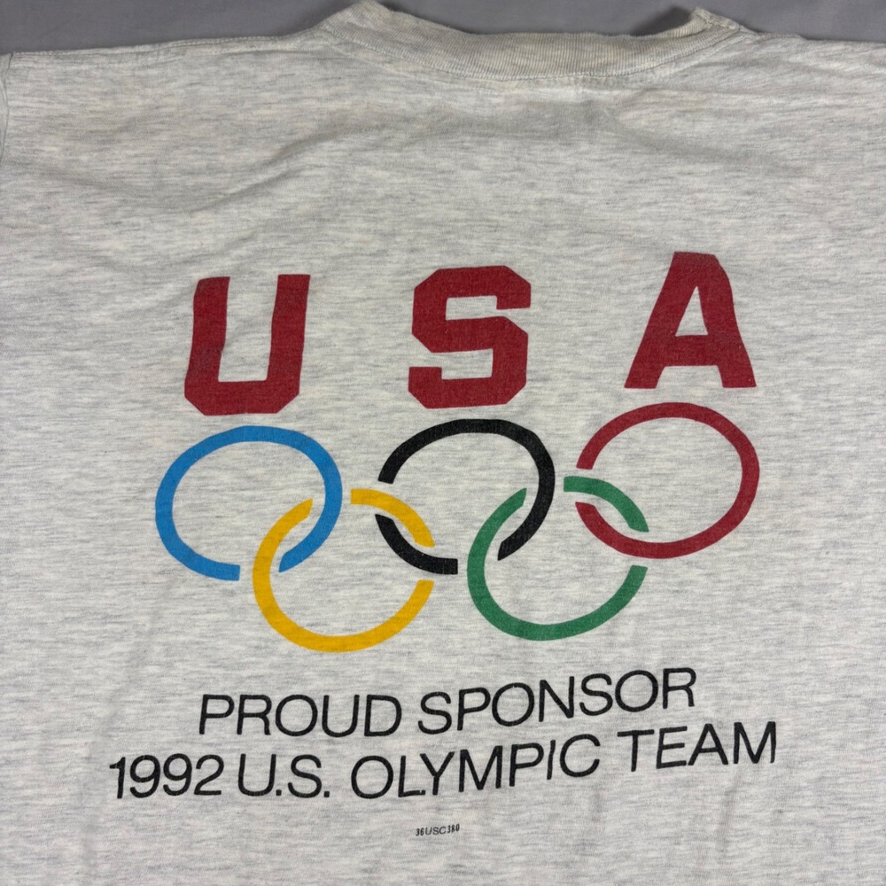 Vintage Ray-Ban 1992 US Olympic Team T-Shirt XL Gray Bausch & Lomb USA Made 90s - Picture 3 of 11